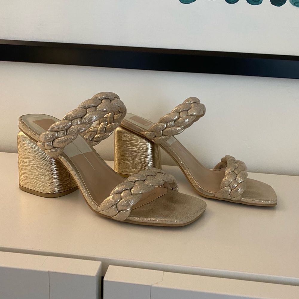 Dolce Vita Gold Braided Block Heels